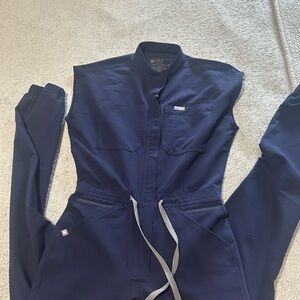 Figs Navy Blue Jumpsuit with Zipper